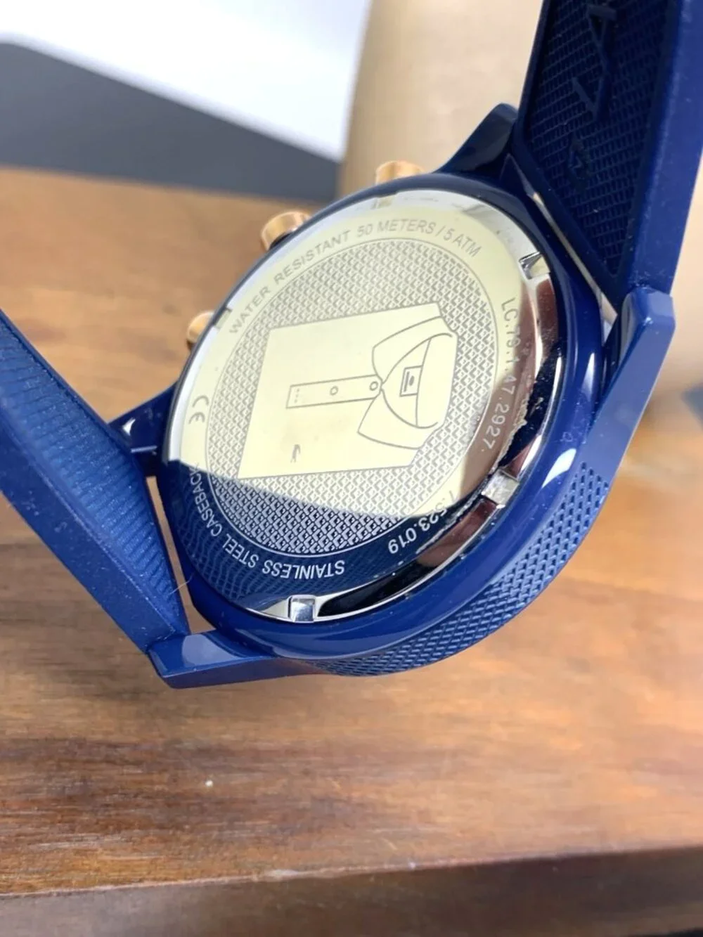 Lacoste Men's Watch 2011013 Quartz Chronograph Blue Dial Rubber Band 44mm 12.12